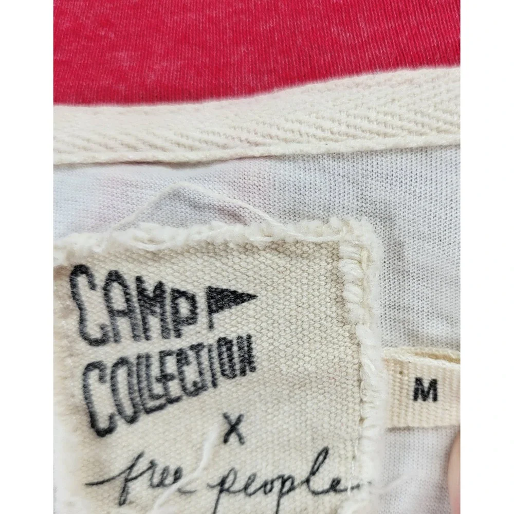 Camp Collection x Free People Yellowstone Tee M Rainbow Stripe Raglan 3/4 Sleeve